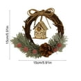 thumbnail image 3 of Luoshdecor Christmas Tree Mini Wreath Hanging Ornament, Cabinet Vine Wreaths for Kitchen Christmas, 3 of 6