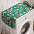 thumbnail image 1 of Colorful Washing Machine Organizer, Pastel Hibiscus Blossoms Exotic Paradise Aloha Hawaiian Foliage Summer Design, Anti-slip Fabric Top Cover for Washer and Dryer, Teal Multicolor, by Ambesonne, 1 of 1