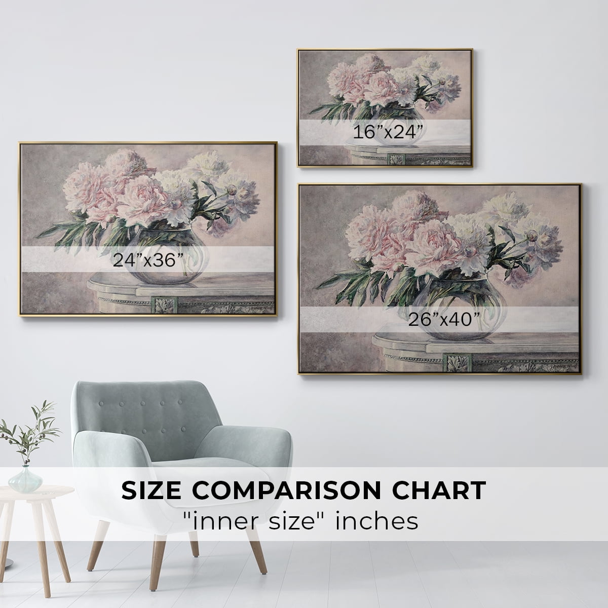 Vintage Botanical Print-LIX By Wexford Home Framed in Gold Wood Gallery Wrapped Canvas 17 in. x 25 in.