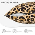 thumbnail image 5 of DouZhe Velvet Decorative Throw Pillow Covers Set of 2, Soft Square Cushion Cover with Invisible Zipper Abstract Leopard Print Animal Brown Printing, 20"x20", 5 of 7