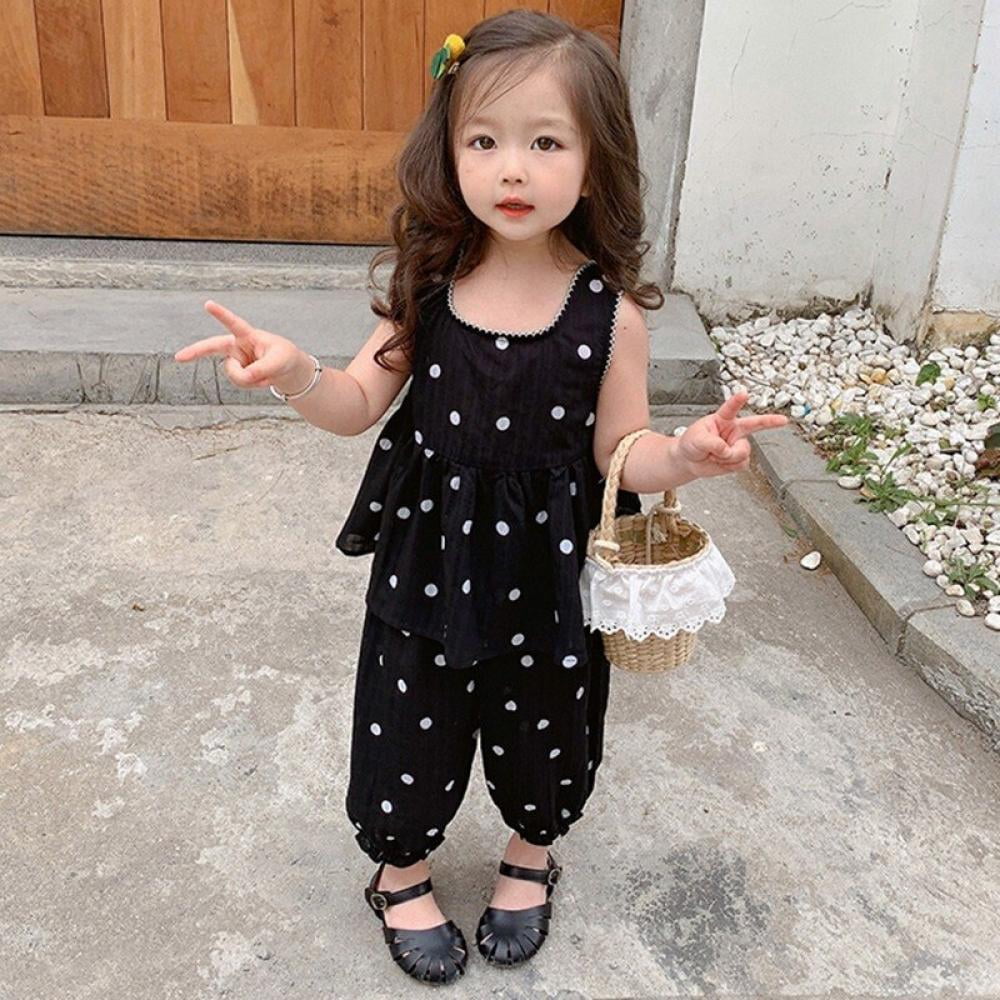 Baby Kids Polka Dot Floral Sleeveless 