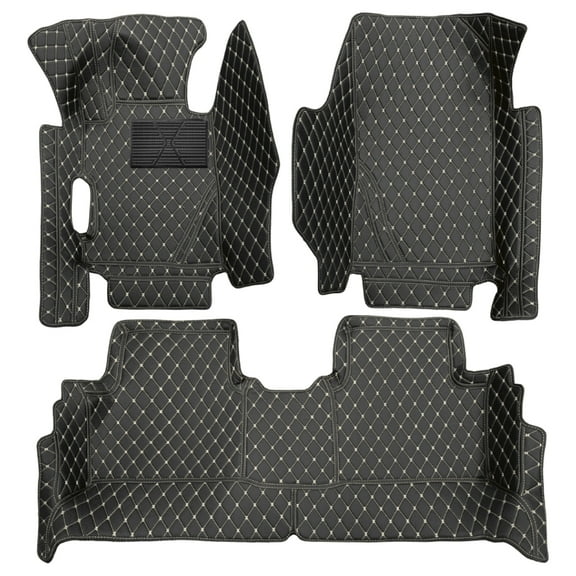 Leadwolf Car Floor Mats Fits for Honda Civic 2005-2011 Automotive Floor Mats And All Weather Protection Floor Liners Black and Beige