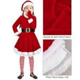 thumbnail image 7 of BFHHYA Girls Christmas Santa Claus Costume Red Long Sleeve Dress with Belt, Xmas Dress Up Party Outfit Holiday Hat Belt Socks Set 3-11Y, 7 of 7