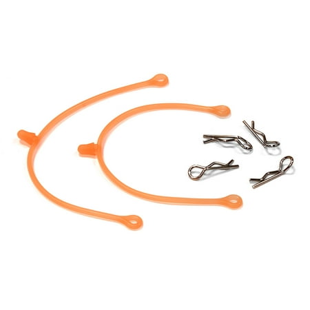 Integy RC Toy Model Hop-ups C25737ORANGE Body Clip Retainer w/ Body Clip (4) for 1/10 Size Touring Car & Drift