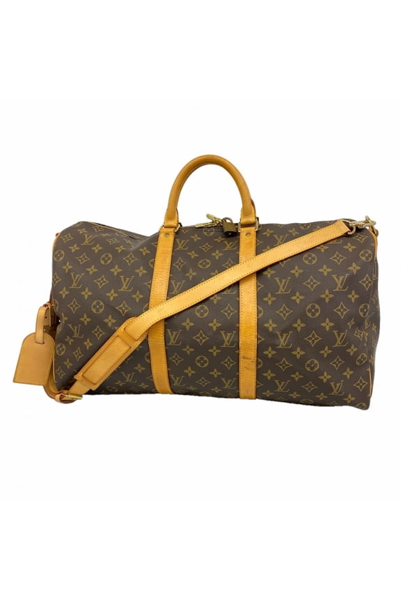 Pre-Owned Louis Vuitton Monogram Keepall Bandouliere 50 Boston Bag M41416 Brown Men's and...