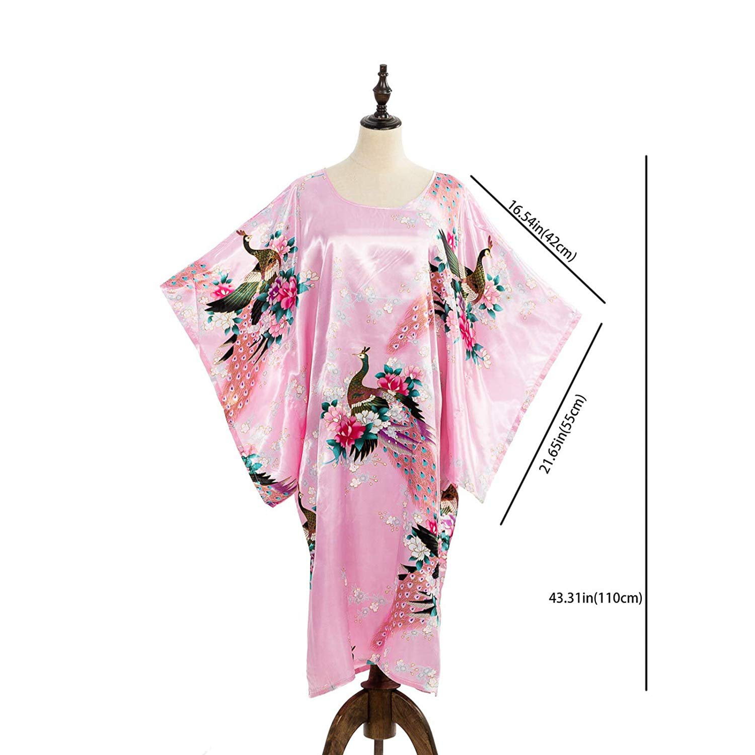19 Japanese lady traditional kimono peacock floral dress ball gown size  Asian Sz