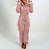 thumbnail image 1 of Pantalon Large pour Femmes Combinaison à Manches Longues avec Capuche Pyjama Décontracté d'Hiver Chaud, 1 of 6