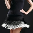 thumbnail image 2 of Women's Tennis Skirts Summer Skirt Women's Performance Tassel Cha Cha Half Skirt for Square Dance Practice Stage White 4XL, 2 of 3