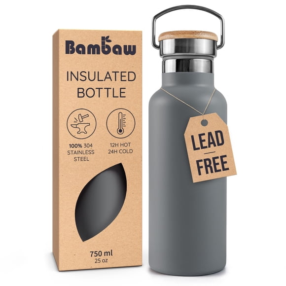 Termo Bambaw Gris Aislado de Acero Inoxidable 750 ml