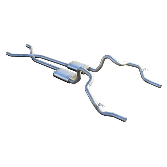 Pypes Performance Exhaust SGF11S Crossmember Back w/X-Pipe Exhaust System; Split Rear Dual Exit; 2.5 in. Intermediate And Tail Pipe; Street Pro Mufflers/Hardware Incl.; Tip Not Incl.;