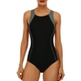 thumbnail image 1 of Charmo Women's Sports One Piece Swimsuit Racerback Boyleg Swimwear, 1 of 6