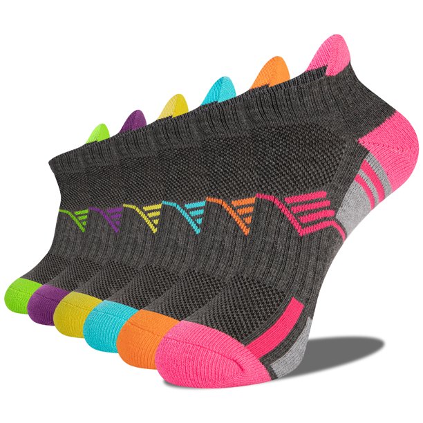 COOPLUS Womens Ankle Socks Performance Low Cut Athletic Socks 6 Pairs