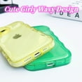 thumbnail image 3 of Compatible with iPhone 13 Wavy Case for Women Girls,Aesthetic Cute Girly Preppy Kawaii Design Soft Shockproof Protective Cell Phone Cover for iPhone 13 6.1 Inch (Clear/Green), 3 of 7