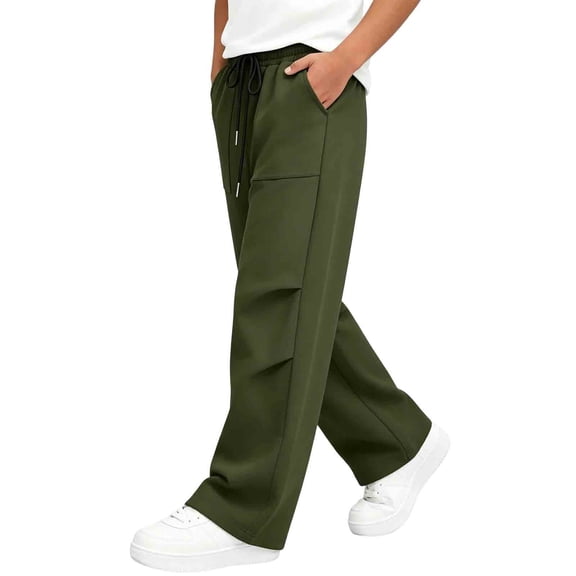 YIWULA Youth Sweatpants Drawstring Pants with Pockets Boys Solid Pants Sweat Pants Boys Joggers(AG,120)