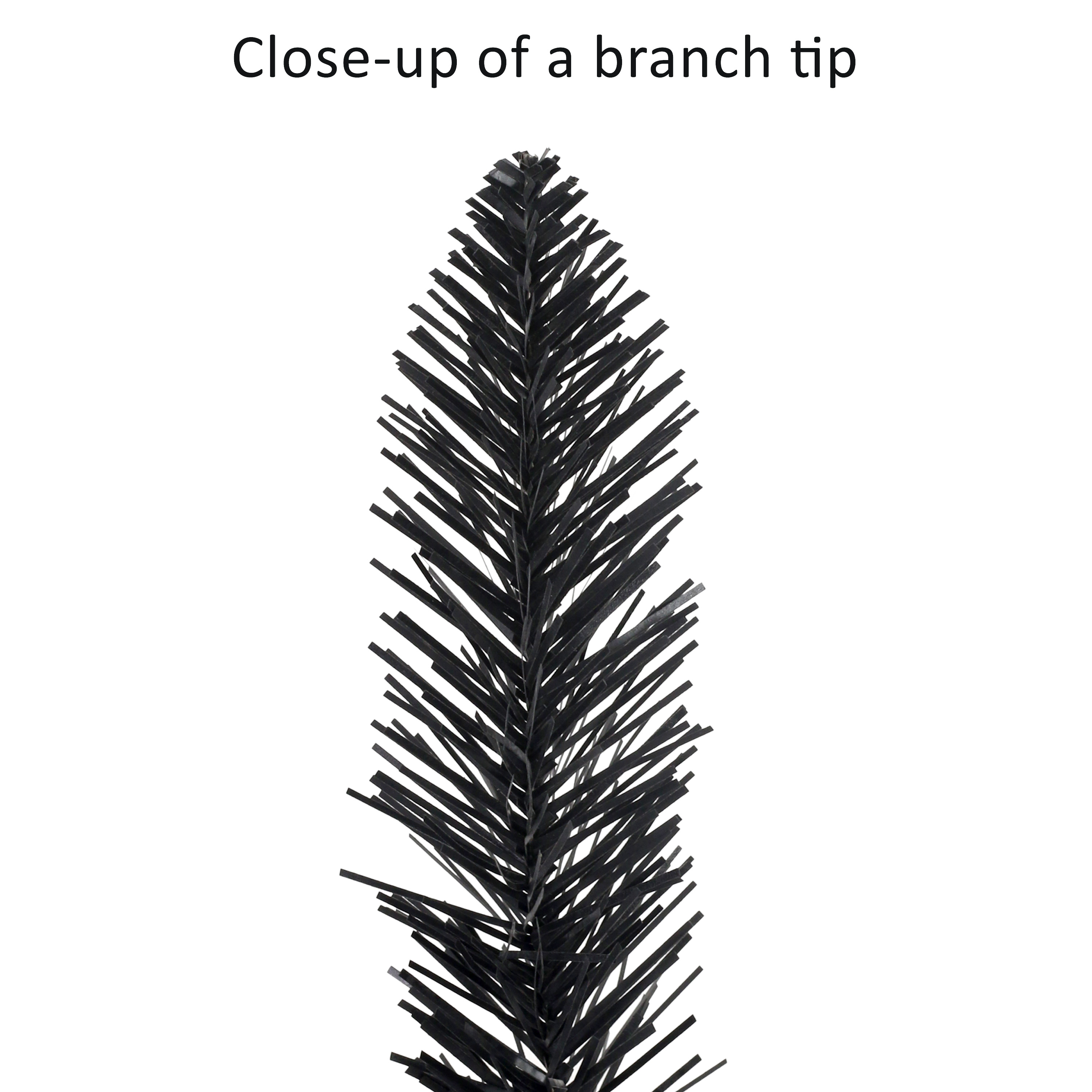 4 ft Pre-Lit Black Artificial Alpine Pencil Tree