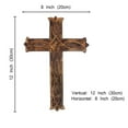 thumbnail image 6 of Ajuny Wooden Wall Cross Hanging Brown Franch Carved Design Decor Church Christan Wall Mounted Wood for Home Office Church Decoration 12x8 inch, 6 of 6