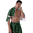 thumbnail image 4 of Colevkie 2 Pieces Bath Wrap Set Soft Absorbent Bath Skirt & Shower Towel for Men Wearable Beach Towel for Home Hotel Sauna Quick Drying Printed Clovers Pattern, 4 of 7