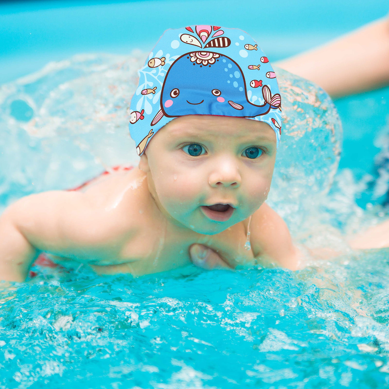 2Pcs Hats Comfortable Adorable Kids Swimming Caps Bathing Caps 