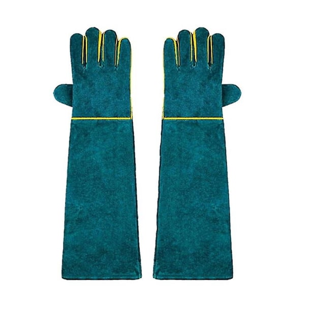 Guantes antimordeduras para animales, guantes de trabajo de seguridad de cuero para baño, aseo, manipulación de perros, gatos, pájaros, serpientes, lagartos, reptiles - Protectores