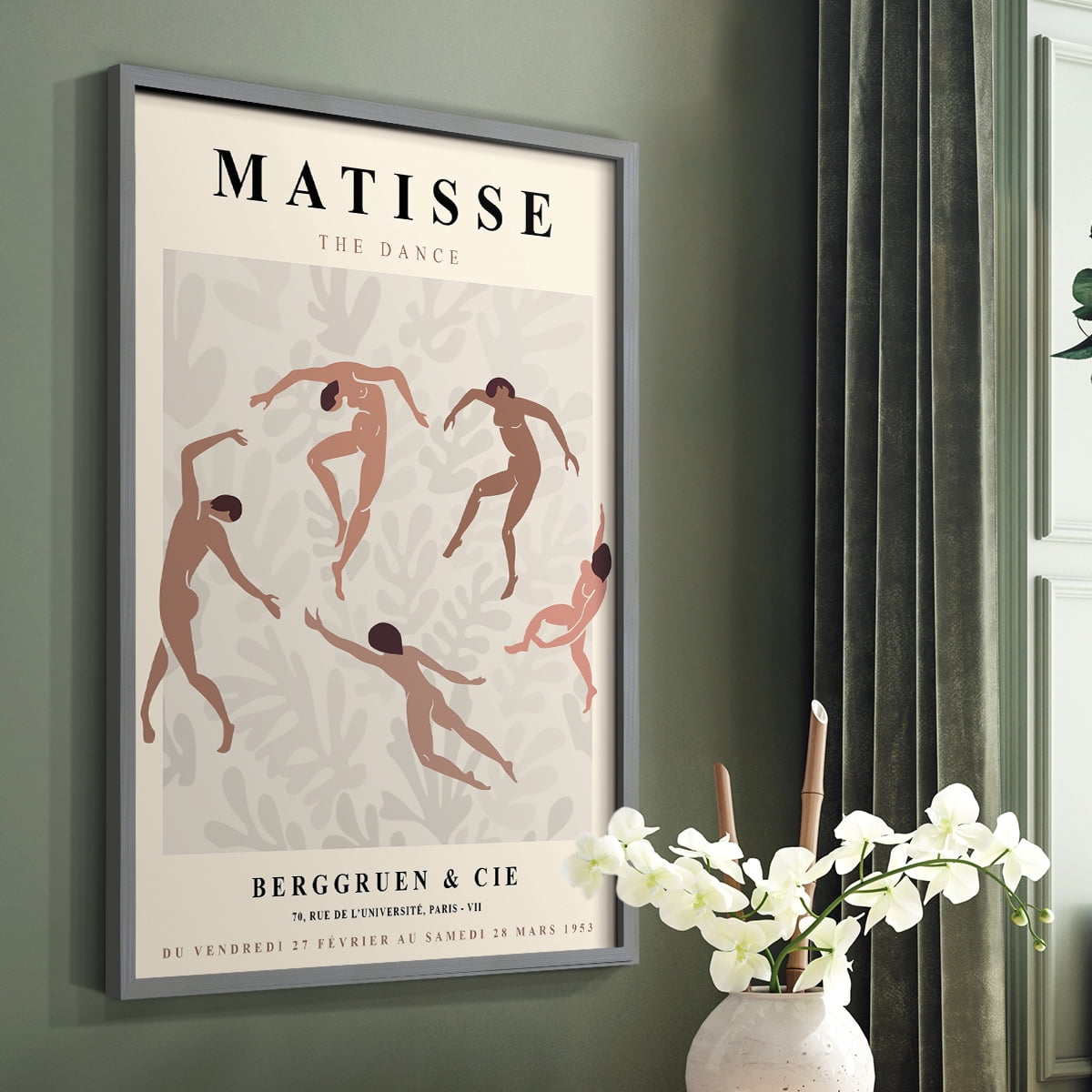Matisse CXCIX Framed Print in Gray Solid Wood 11 x 14 Framed Print