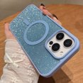 thumbnail image 3 of Magnetic Case for iPhone 13 with Glitter, [Compatible with MagSafe] Luxury Cute Bling Sparkly Case for Women Girls, Anti-Scratch Shockproof TPU Phone Cover for iPhone 13 - Blue, 3 of 8