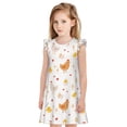 thumbnail image 1 of Balery Funny Chicken Camisón de princesa para niñas, pijama de algodón con mangas abullonadas, suave y bonito.-Small, 1 of 6
