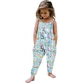 thumbnail image 2 of ITSAME Jumpsuit for Toddler Girls, Easter Print Backless Lightweight Festival Fashion Casual Romper Blue 3T, 2 of 7