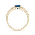 thumbnail image 2 of ANGARA Natural London Blue Topaz Ring with Diamond Accents in 14K Yellow Gold for Women (Size-7x5mm) | November Birthstone, Anniversary, Jewelry Gift for Women | Natural London Blue Topaz Ring, 2 of 11