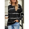 thumbnail image 3 of Women's Tie-dye Stripes Black Sweatshirt, 3 of 19