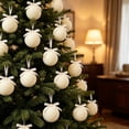 thumbnail image 5 of 15 PCS Velvet Christmas Ornaments Set, Shatterproof Flocked Ball Ornaments with Bow Hanging Ribbon, Gift-Boxed Christmas Tree Decor for Holiday Home Decoration, 3.15", 5 of 8