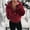 Wine, variant on Ladies Long Sleeve Pocket Pure Color Bunny Coat Anorak Jacket Women Suede Jacket Women Ladies Jackets Oversized Jacket Jackets for Women Sides Jacket Jacket Medium Jacket And Windbreaker Women