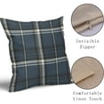 thumbnail image 4 of Dusty Blue Plaid Pillow Covers 16x16 Set of 2 Buffalo Tartan Print Decorative Throw Pillows Outdoor Pillowcase Square Linen Farmhouse Cushion Case Decor for Couch Sofa Bed, 4 of 5