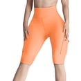 thumbnail image 3 of Orange Women's Yoga Shorts, Biker Shorts Women High Waisted Short Leggings Knee Length Womens Gym Workout Long Shorts,Women's Yoga Shorts XXL, 3 of 7