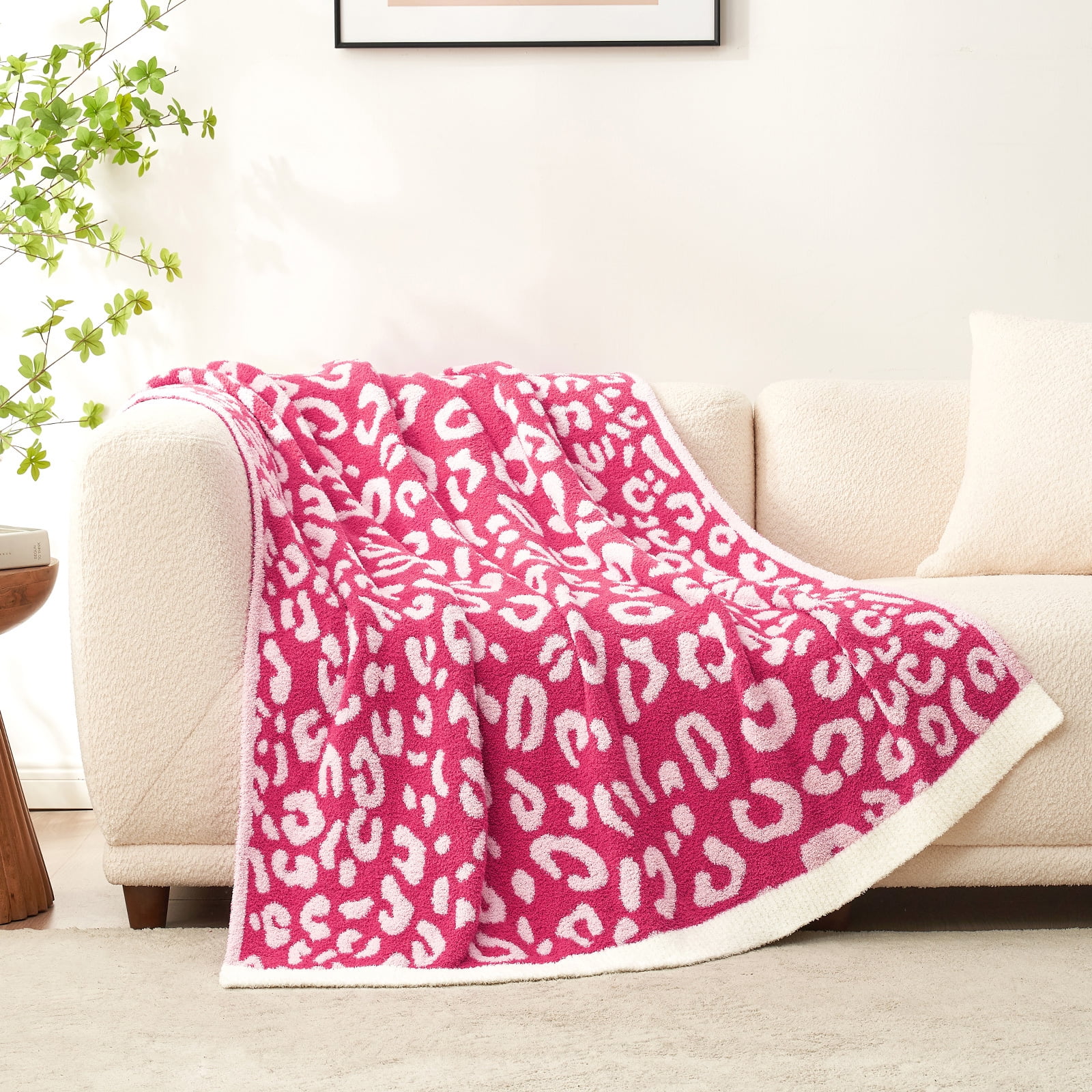 Leopard Throw Blanket Soft Microfiber Knitted Blanket Cozy Blankets Snuggle Sac for Couch Bed