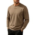 thumbnail image 5 of Men's Crewneck Sweatshirt Casual Solid Pullover Hoodless Standard Fit Athletic Work Out Gym Sweat Shirts, 5 of 9
