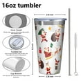 thumbnail image 4 of 16oz Tumblers White Christmas Santa and Gift Pattern Stainless Steel Vacuum Insulated Double Wall Travel Tumbler Cups Mug with Lid and Straw,Cleaning Brush for Coffee,Tea, 4 of 4