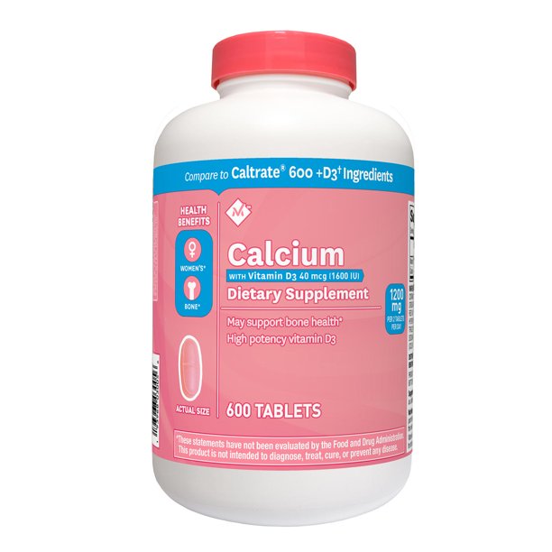 600mg Calcium + D3 Dietary Supplement (600 ct.)