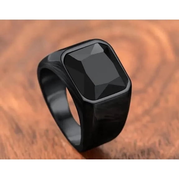 2Ct Emerald Cut Lab Created Diamond Men's Pinky Band Ring 14K Black Gold Plated