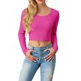 thumbnail image 4 of Cueply Womens Long Sleeve Shirts Spring Fall Fashion 2025 Basic Crop Tops Going Out Square Neck Tees Shirts Workout Outfits Y2k Clothes, 4 of 6