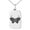 Silver, variant on Stainless Steel Kawari Kocho Butterfly Kamon Crest Engraved Small Rectangle Dog Tag Charm Pendant Necklace