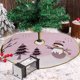 thumbnail image 5 of Faldón decorativo para árbol de Navidad con bordes dorados y estampado de Papá Noel. Delantal decorativo para la base del árbol de Navidad., 5 of 7