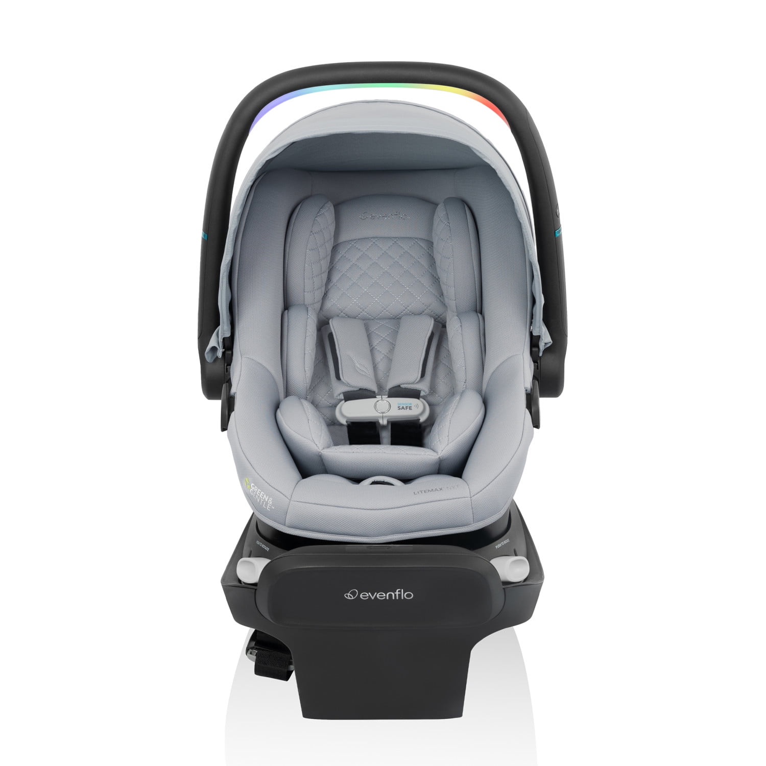 Evenflo Revolve180 LiteMax NXT Rotational Infant Car Seat with SensorySoothe and with Accessory Load Leg (Quartz)