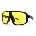 thumbnail image 5 of Xloop Mens HD Night Driving Lens Oversized Shield Sport Plastic Sunglasses [Shiny Black], 5 of 7