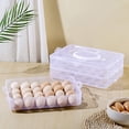 thumbnail image 2 of Egg Storage Box Transparent 24 Grids Large Capacity Dustproof with Lid And Handle Stackable Kitchen Fridge Egg Tray Egg Storage Container Egg Holder, 2 of 8