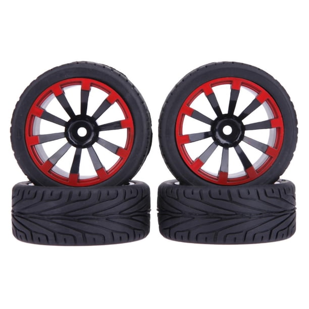 4 Uds neumático de funcionamiento plano rueda de goma RC coche parte apto para 1/10 HSP HPI Redcat Tmvgtek juguetes de los niños