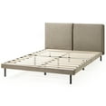 thumbnail image 3 of Zinus Taylor 38" Velvet Upholstered Platform Bed Frame with Split Headboard, Latte, Queen, 3 of 10