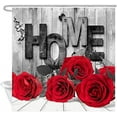 thumbnail image 2 of 4PCS/Set Raindrops Teal Rose Butterfly Shower Curtain, Turquoise Floral Romantic Valentine's Day Bathroom Decor, Waterproof Grey Bath Curtain, Non-Slip Bath Rugs Toilet Mats, Teal Rose, 2 of 7