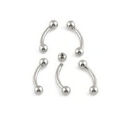 Externally Threaded Curved Barbell with Ball Piercing Jewelry