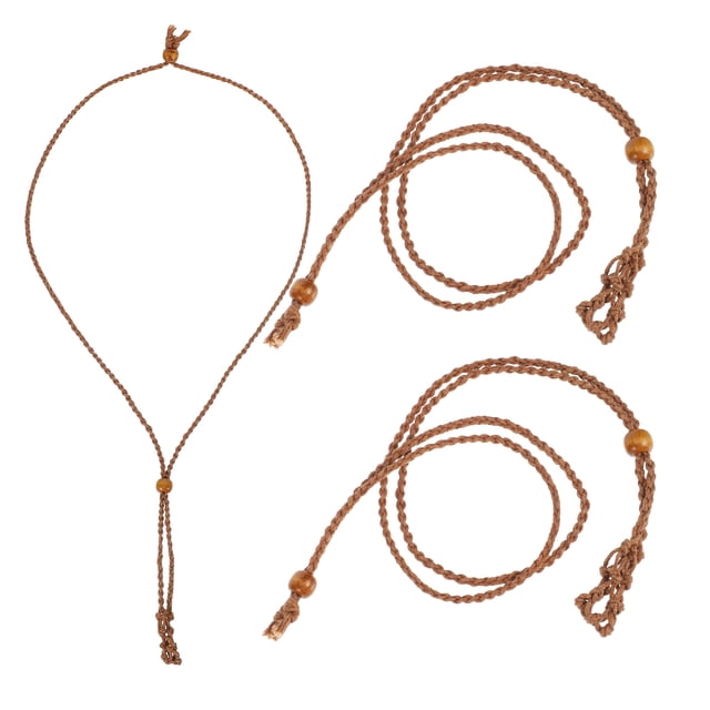 3 soportes para collar de piedras: cordón ajustable con colgante de piedra de cristal, cuerda tejida a mano, repuesto para accesorios de joyería.