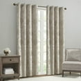 thumbnail image 2 of SunSmart Amelia Polyester Knitted Jacquard Grommet Top Curtain Panel in Gold, 2 of 15